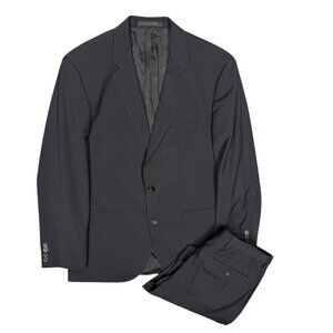 Hugo Boss Suit 2pc Black Travel Columbo Wool Fabric Jets/Lenon 38 S 34x28